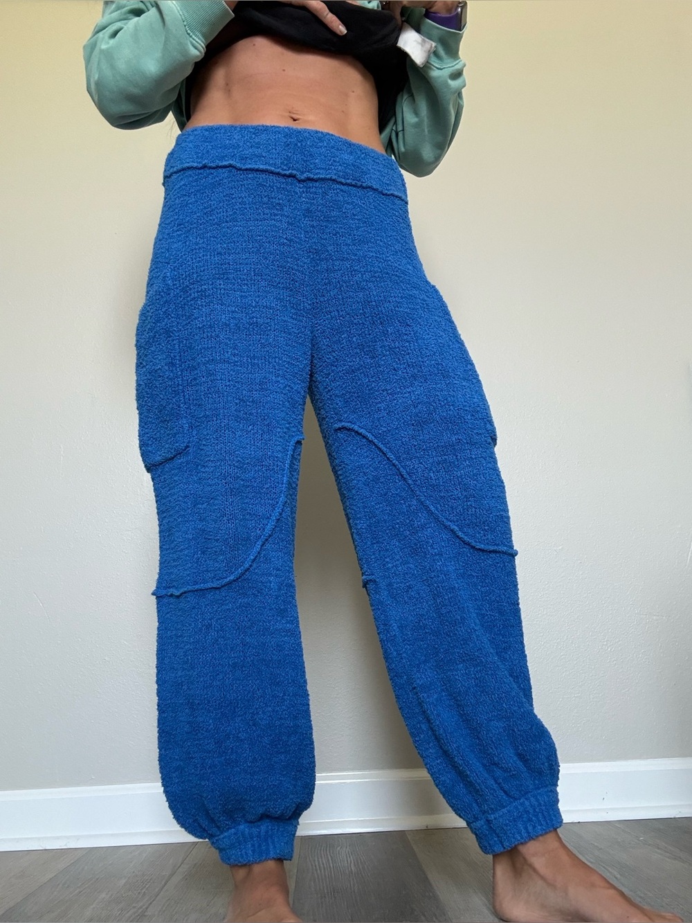 Free People Plush Blue Women's Sweater Joggers